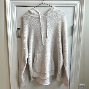 BRAND NEW Aerie White/Light Grey Drawstring Hoodie